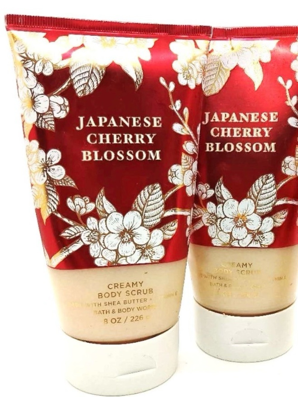 2-Pack Bath & Body Works JAPANESE CHERRY BLOSSOM Creamy Body Scrub - 8 oz